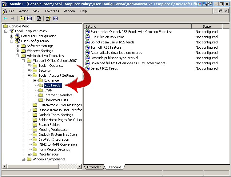 Office 2007 RSS Feeds Policy Template