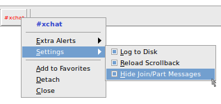 XChat Hide Join/Part Messages