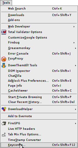 Firefox keyconfig prefs menu