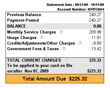 November 2009 AT&T Statement