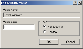 Microsoft Office Communicator SavePassword dialog