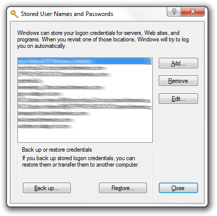 Windows Stored Network Passwords