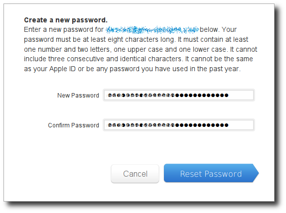 Apple ID paste second password dialog