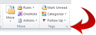 Outlook email tags header detail