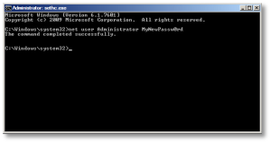 Microsoft Windows net user reset password