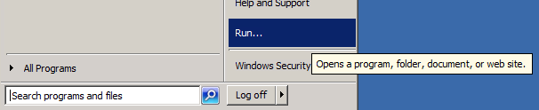 Windows - Start - Run dialog